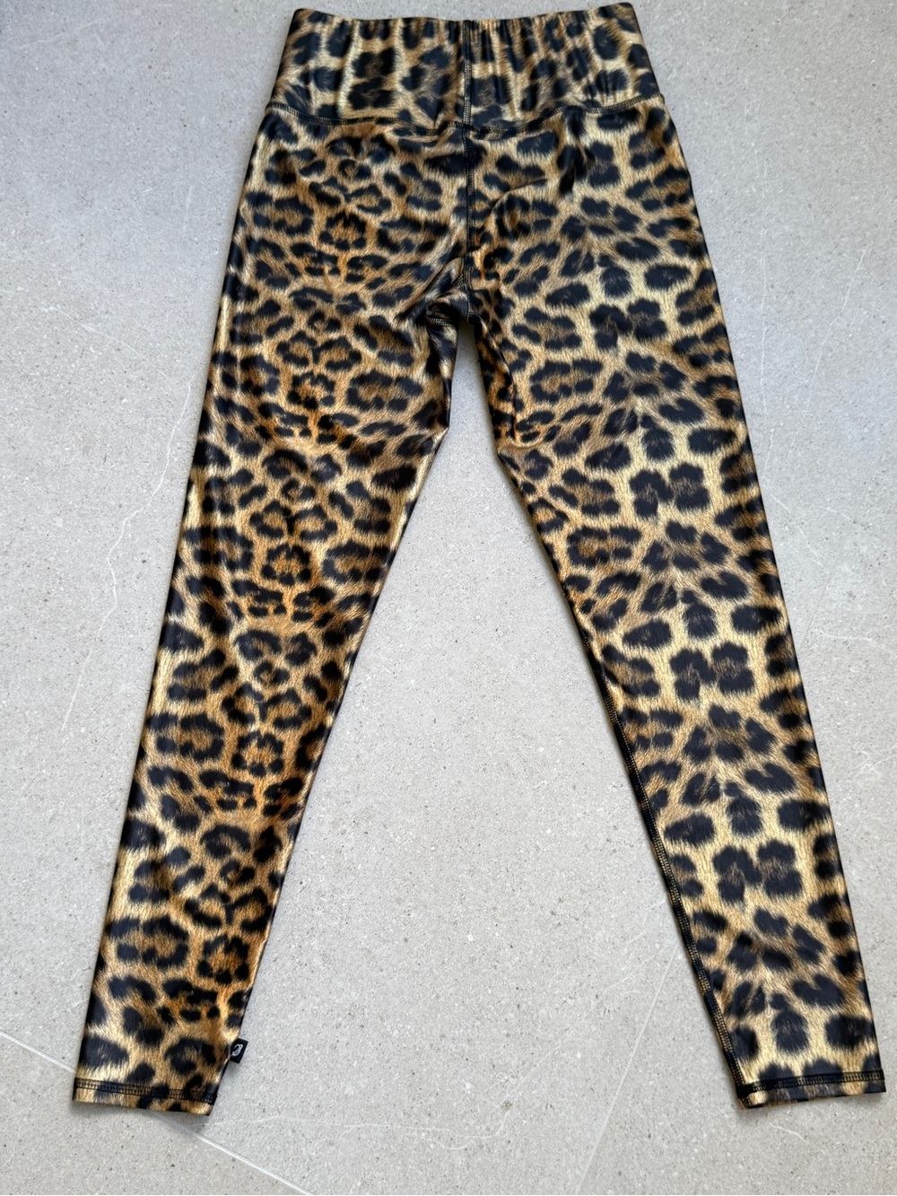 Terez Leopard-Print High Waist Leggings in Brown and Black